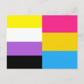 Non-binaire pansexuele duale trotsvlag briefkaart (Voorkant)