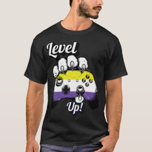 Non-binaire Pride Level Up Tijgerpoot Controller T T-shirt