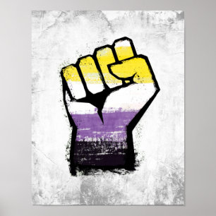 Non-binaire trotsprotestvuist poster
