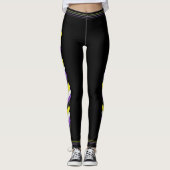 Non-binaire trotsvlag harten en strepen leggings (Voorkant)
