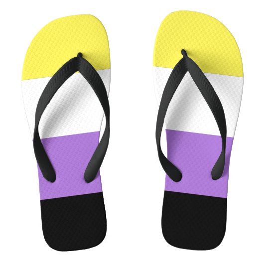 Non-binaire trotsvlag teenslippers (Voetbed)