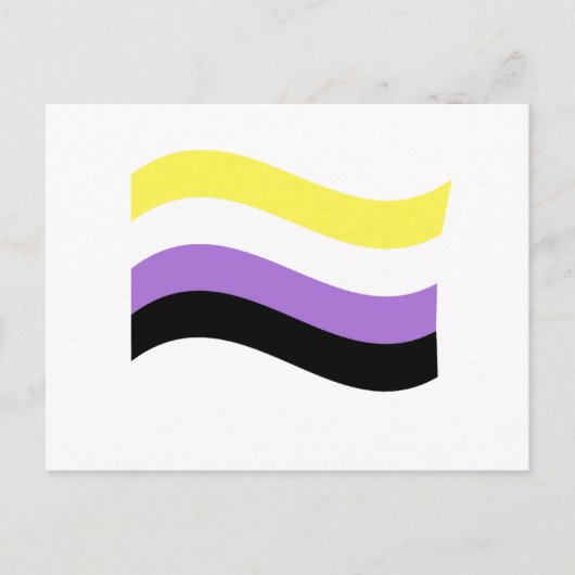 Non-binaire vlag zwaaiend briefkaart (Voorkant)
