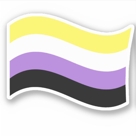 Non-Binaire Waving Flag Sticker (Voorkant)