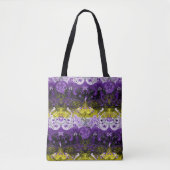 Non-Binary Dragon Damask - NonBinary Pride Vlag Draagtas (Voorkant)