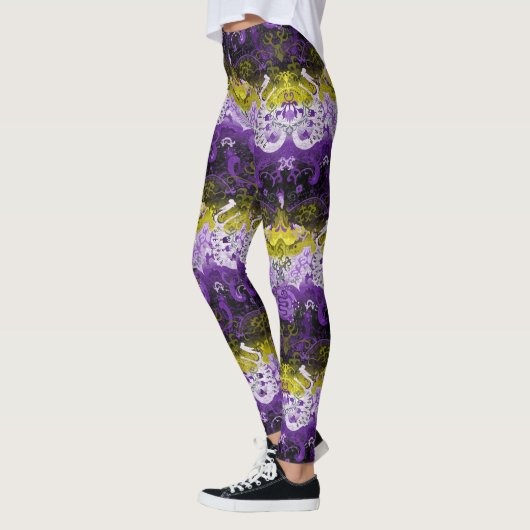 Non-Binary Dragon Damask - NonBinary Pride Vlag Leggings (Links)