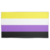 Non-binary Flag King Pillow Hoesje Kussensloop (Voorkant-Links)