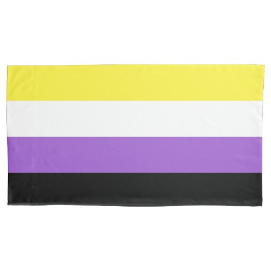 Non-binary Flag King Pillow Hoesje Kussensloop (Voorkant-Links)