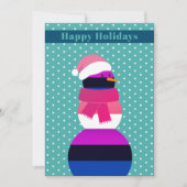 Non-binary flag sneeuwman kerst Vakantie Kaart (Voorkant)