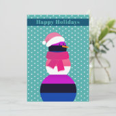 Non-binary flag sneeuwman kerst Vakantie Kaart (Staand voorkant)