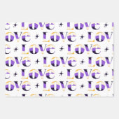 Non - Binary Love Typography Sparkle Pattern Cool Inpakpapier Vel (Voorkant 3)