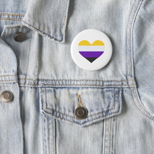 Non-Binary Pride Badge Ronde Button 5,7 Cm (In situ)