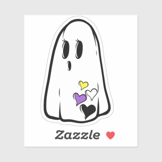 Non-Binary Pride Ghost Sticker (Vel)