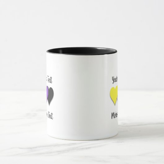 Non-binary pride hearts mug (Centre)