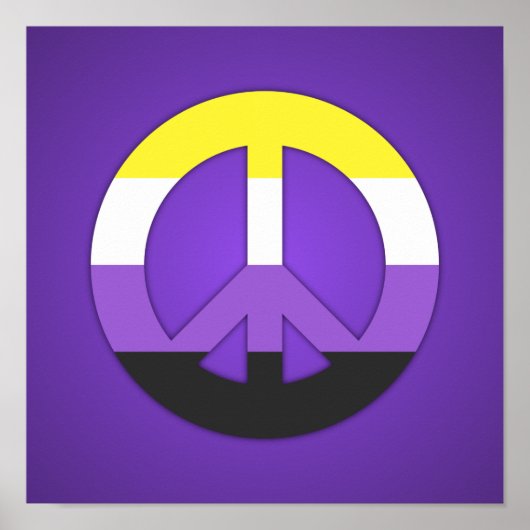Non-Binary Pride peace sing Poster (Voorkant)
