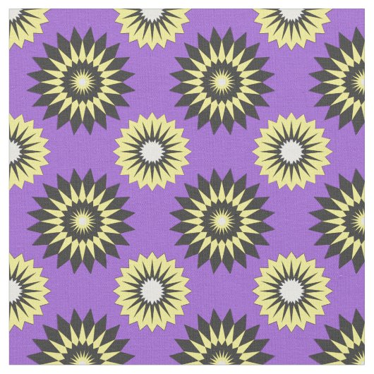Non-Binary Pride seamless purple floral pattern Stof (Close Up)