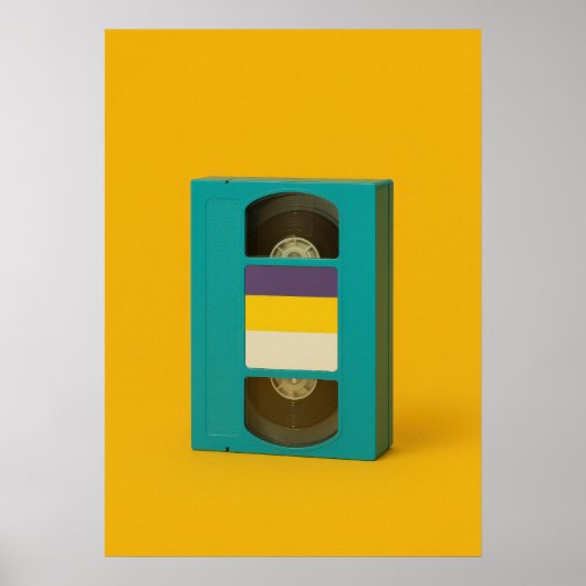 Non-Binary Pride VHS Tape - Retro Pop Art Poster (Voorkant)
