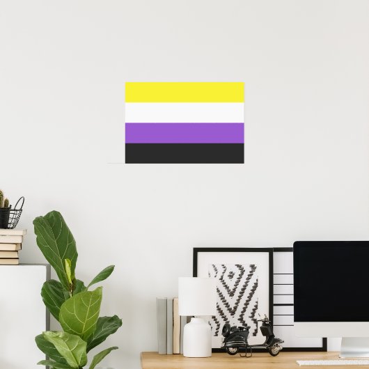 Non-Binary Pride vlag Poster (Thuiskantoor)