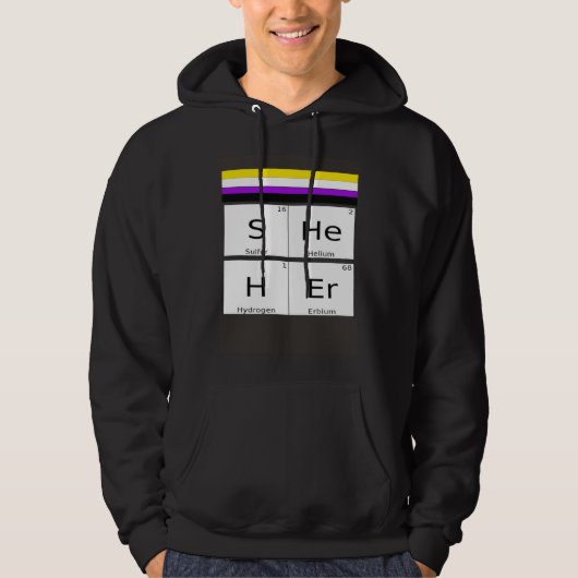 Non-Binary SHEHER Gender Pronouns Preference Ident Hoodie (Voorkant)