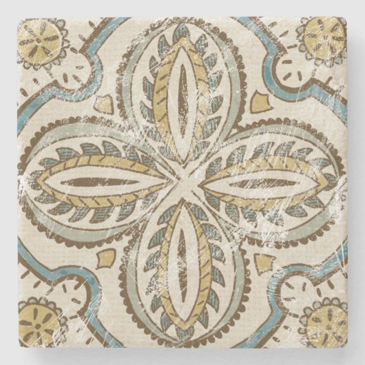 Non-Embellished Batik Square III Stenen Onderzetter (Voorkant)