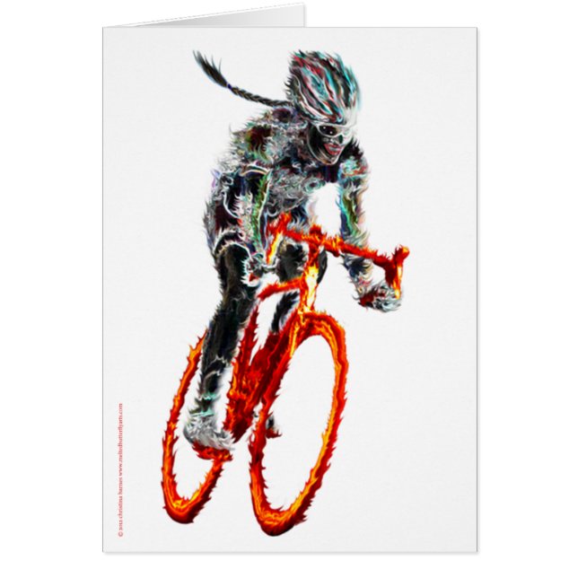 Non froncé.  Cycliste et flammes femelles (Devant)