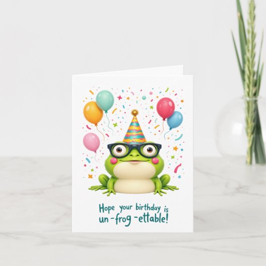 "Non-grenouille-ettable !" Carte d'anniversaire de (Devant)