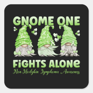 Non Hodgkin Lymfoom Cancer Limoen Ribbon Gnome Vierkante Sticker