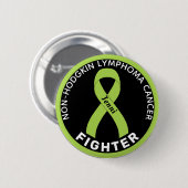 Non-Hodgkin Lymfoom Fighter Ribbon Black Button (Voorkant /achterkant)