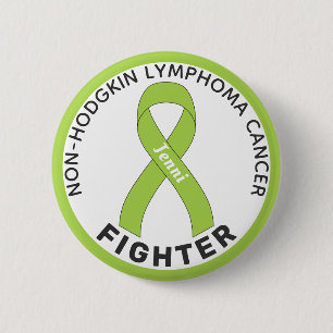 Non-Hodgkin Lymfoom Fighter Ribbon White Button
