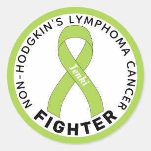 Non-Hodgkin lymfoom kanker Wit lint Ronde Sticker