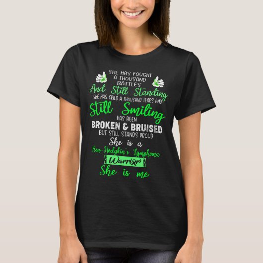 Non-Hodgkin Lymphoma Awareness Ribbon Support Gi T-shirt (Voorkant)