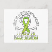 Non hodgkin lymphoma cancer awareness lime ribbon briefkaart (Voorkant)