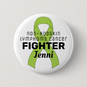 Non-Hodgkin Lymphoma Ribbon White Button