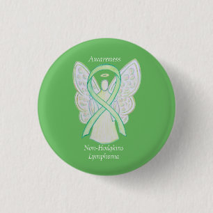 Non-Hodgkinlymfoom Engel Lichtgroene Lint Spelden Ronde Button 3,2 Cm