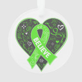 Non-Hodgkins Lymfoom Believe Ribbon Heart Ornament (achterkant)