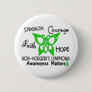 Non-Hodgkins Lymfoom Celtic Butterfly 3 Ronde Button 5,7 Cm