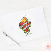 Non-Hodgkins lymfoom Tattoo hart Ronde Sticker (Envelop)