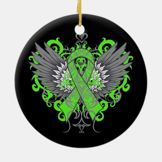 Non-Hodgkins Lymphoma Cool Wings Keramisch Ornament (Achterkant)
