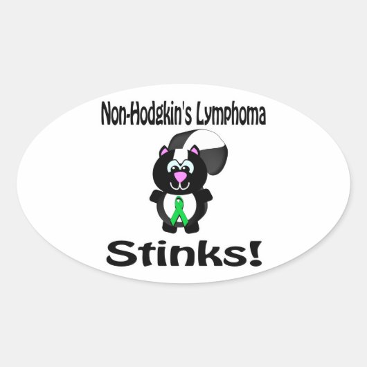 Non-Hodgkins Lymphoma Stinks Skunk Awareness Ovale Sticker (Voorkant)