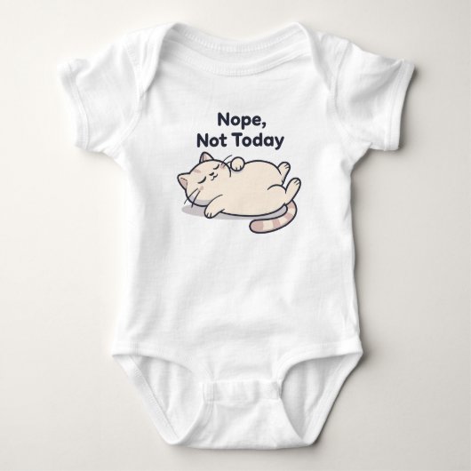 Non pas aujourd'hui – Mème de chat drôle Body bébé (Devant)