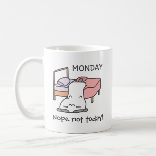 "Non, pas aujourd'hui" Mug de chat croustillant -  (Gauche)