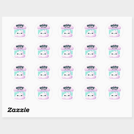 Non. Pas aujourd'hui - Sticker Cloud Grumpy mignon (Feuille)