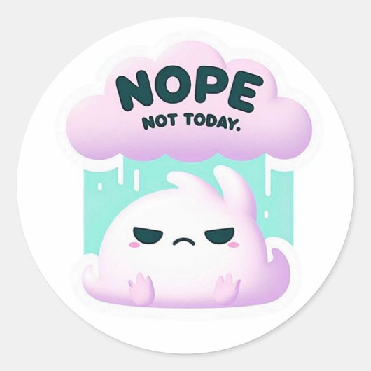 Non. Pas aujourd'hui - Sticker Cloud Grumpy mignon (Devant)