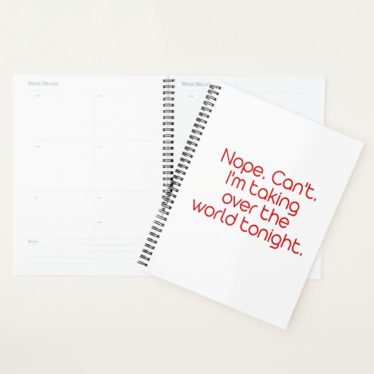 Non. Pas possible. Planificateur mensuel (Devant avec enveloppe)