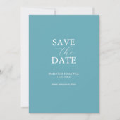 Non Photo Blue Minimal Sla de datums op Save The Date (Voorkant)
