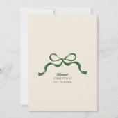 Non Photo Christmas Green Moderne Retro boog Feestdagenkaart (Voorkant)