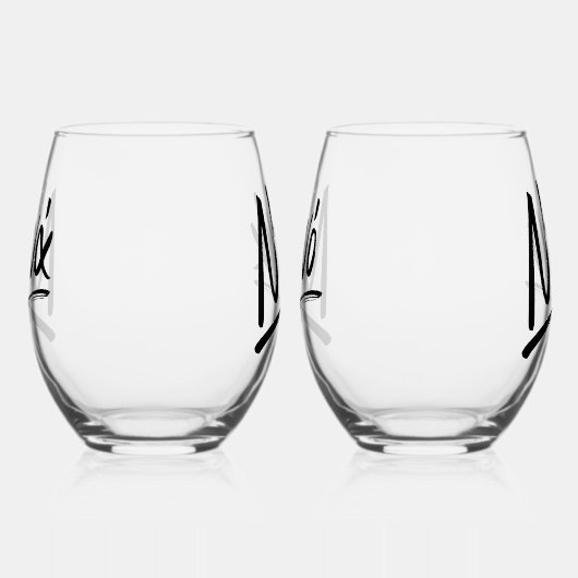 Nona en Nono Grieks Godmother stijlvol Wijnglas Zonder Voet (Rechts)