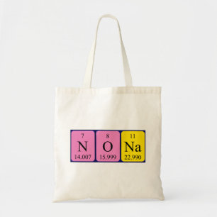 Nona periodieke lijstnaam canvas tas