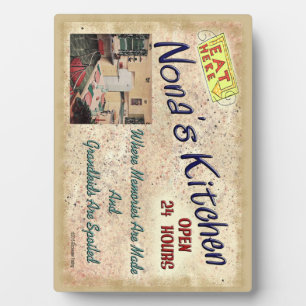 Nona's Keuken waar kleinkinderen gespuugd plaque z Fotoplaat