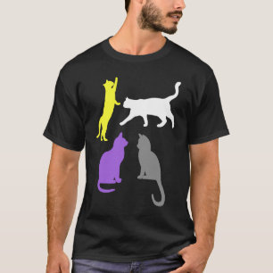 Nonbinair Non Binair Subtiele Katten LGBTQ LGBT Sc T-shirt