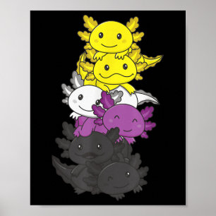 Nonbinaire Vlag Non Binaire Trots Lgbtq Axolotl _1 Poster